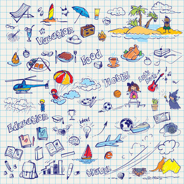 hand drawn doodles big vector set