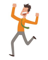 Happy jumping businessman vector