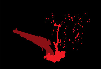 Fototapeta premium Gun and Blood