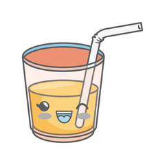 juice glass kawaii style isolated icon vector illustration design