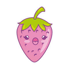 fresh fruit kawaii style isolated icon vector illustration design