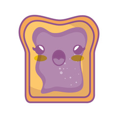 Obraz premium bread toast kawaii style isolated icon vector illustration design