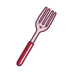 fork cutlery tool kawaii style isolated icon vector illustration design