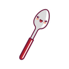 spoon cutlery tool kawaii style isolated icon vector illustration design