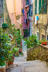 Fototapeta na wymiar Old town on the rocks Liguria Italy
