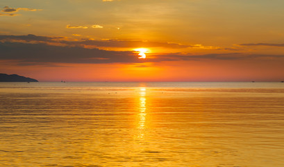 Colorful sunset in the sea 