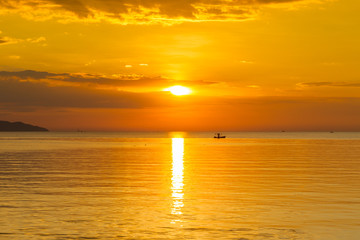 Colorful sunset in the sea 