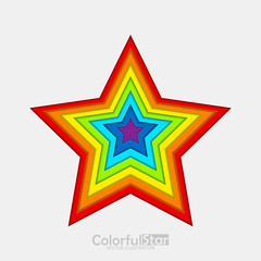Applique stars of paper in rainbow colors