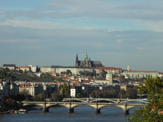 Obraz premium Famous Prague view in sunny day
