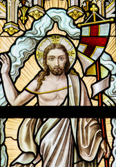 Fototapeta na wymiar Stained Glass - Resurrection of Jesus