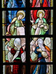 Fototapeta premium Stained Glass - Angels and Women