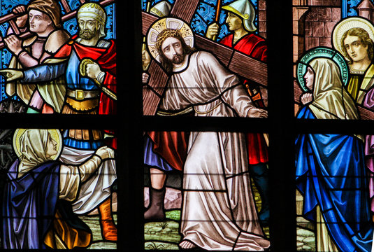 Stained Glass - Jesus on the Via Dolorosa