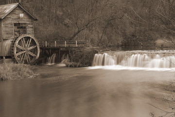 black and white old mill © curningphoto