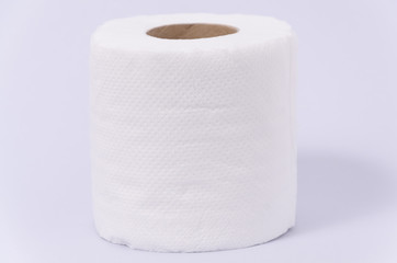 New tissue paper roll isolated on white background