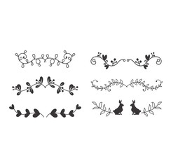 Decorative vintage elements vector illustration set