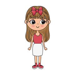cute little girl character vector illustration design