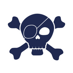 skull pirate elegant frame vector illustration design