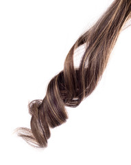 brown hair on white background
