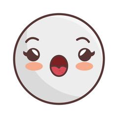 emoticon kawaii style icon vector illustration design