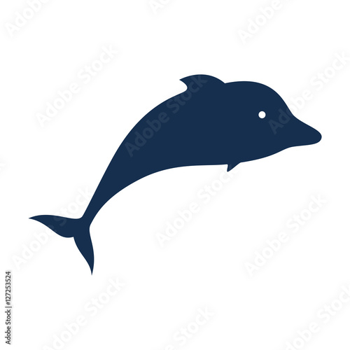 "dolphin silhouette isolated icon vector illustration design" Stock