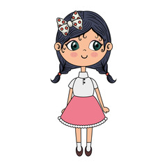 cute little girl character vector illustration design