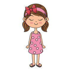 cute little girl character vector illustration design