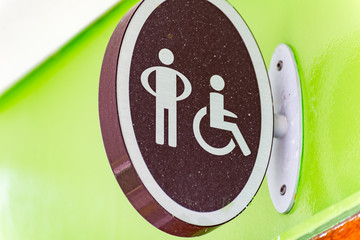 Accessible or handicapped bathroom sign vintage style