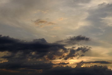 Background Dramatic dark sky with sun rays
