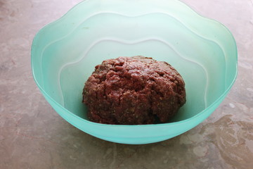 Meatball Mixture in Bowl