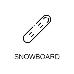 Snowboard flat icon or logo for web design.