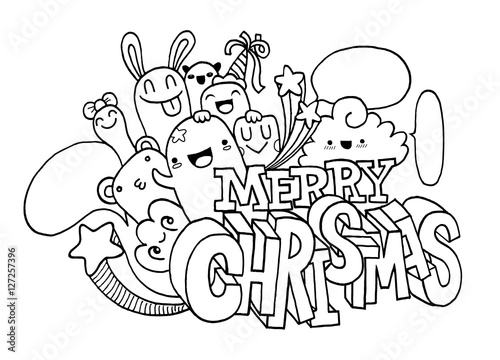 "hand drawing cartoon character,merry christmas .doodles vector i" stock image and royalty-free "Hand drawing cartoon character,Merry christmas .Doodles vector i" Stock image and royalty-free
