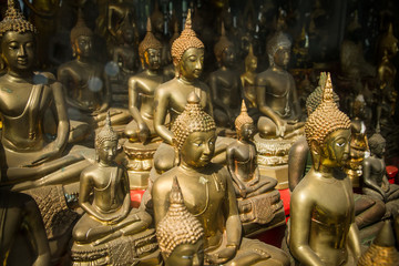 Samut Songkhram, Thailand - November, 12, 2016 : Golden buddha s