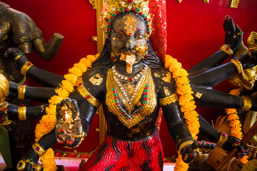 Indian Hindu Goddess Kali at Wat Phet Samut Worawihan.Samut Song