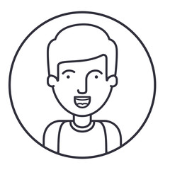 Man cartoon inside circle icon. Male avatar person human and people theme. Isolated design. Vector illustration