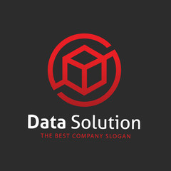 Data Solution logo template.