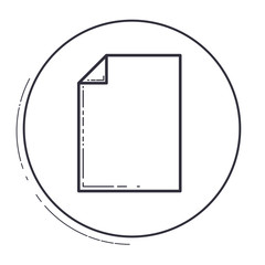 Piece of paper icon. Document data archive office and information theme. Isolated design. Vector illustration