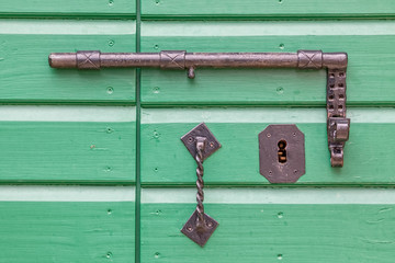 Old wooden door lock