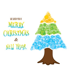 creative colorful bubble shape use to design christmas tree