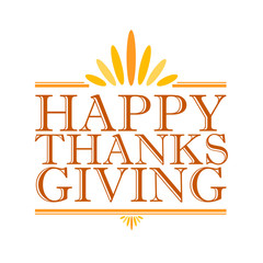 Happy thanksgiving color seal sign illustration design graphic