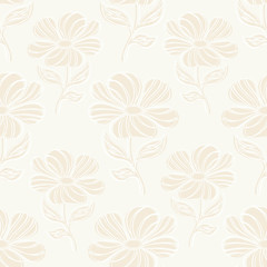 Cute floral background, retro style seamless pattern