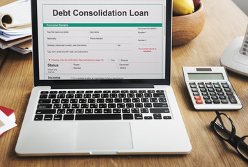 Debt Consolidation Loan Financial Concept