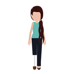 Disabled girl cartoon icon. People medical health care and physical theme. Vector illustration