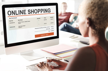 Fototapeta na wymiar E-commerce Online Shopping Website Technology Concept