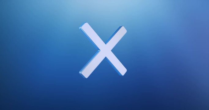 Animated No Sign Blue 3d Icon Loop Modules for edit with alpha matte
