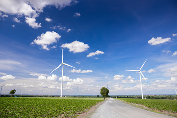 Wind turbines farm