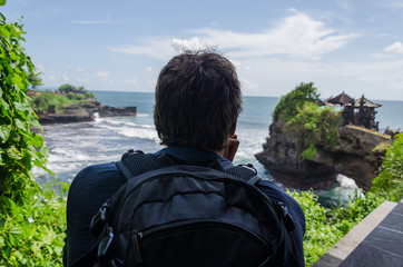 Traveller on his journey in Bali