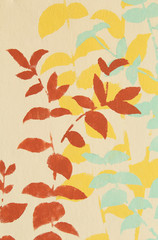 Painted leaves pattern on gypsum for Background and texture