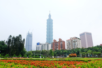 Gardens at the National Sun Yat-sen  and Taipei 101,  Taiwan