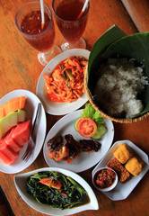 plates of Delicious fried food- local flavor