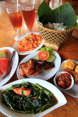 plates of Delicious fried food- local flavor